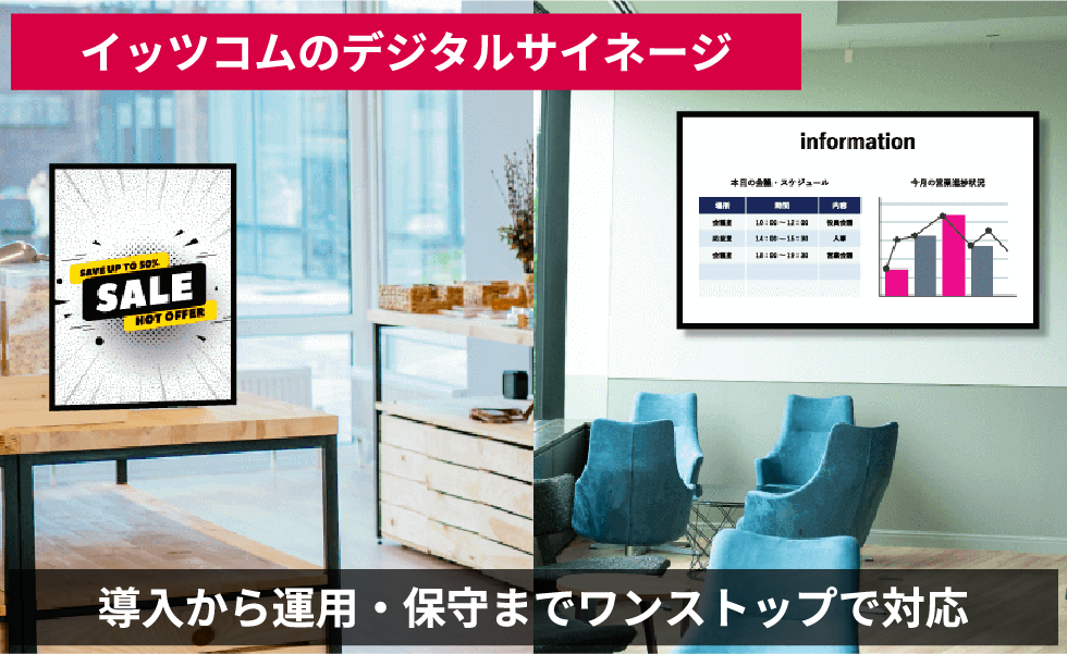 イッツコムのデジタルサイネージ
